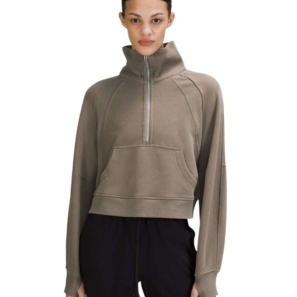 Lululemon Scuba Oversized Funnel Neck Sweatshirt Rover Tan Beige Size M/L Fleece